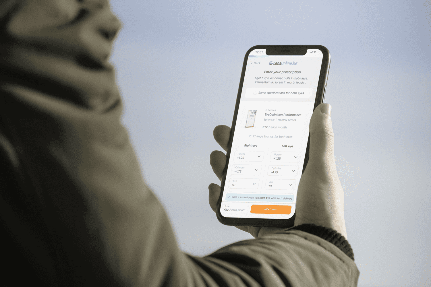 Mobile version webdesign Lens Online